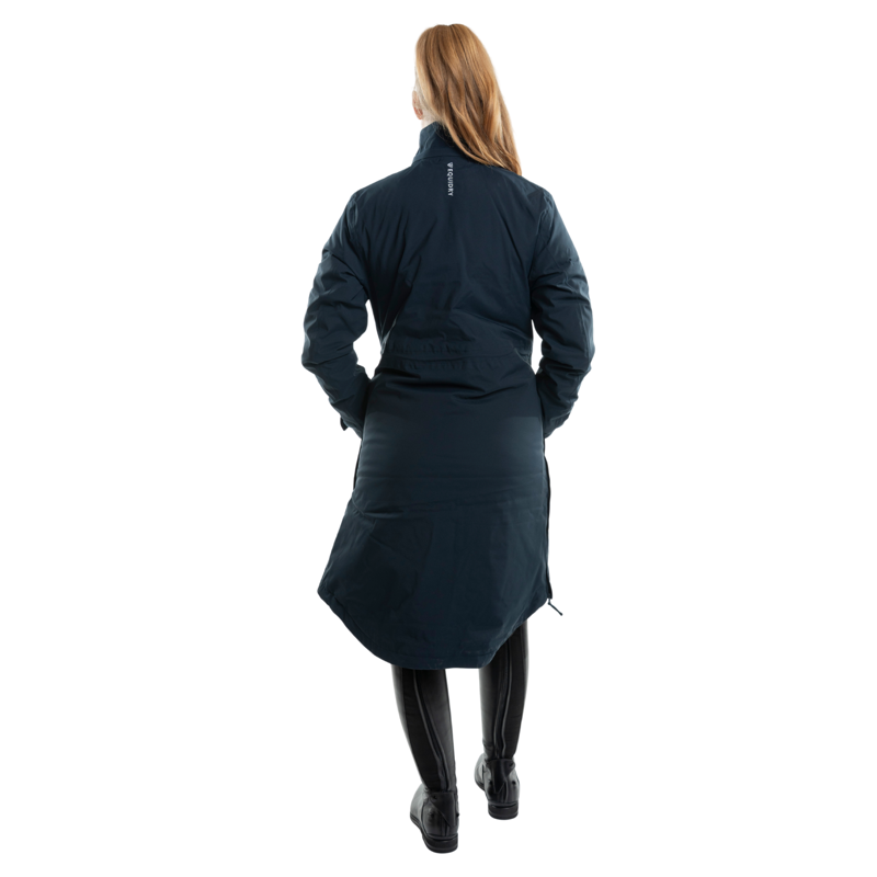 Equidry New Womens Bronte Riding Coat With Removable Hood In Navy-2